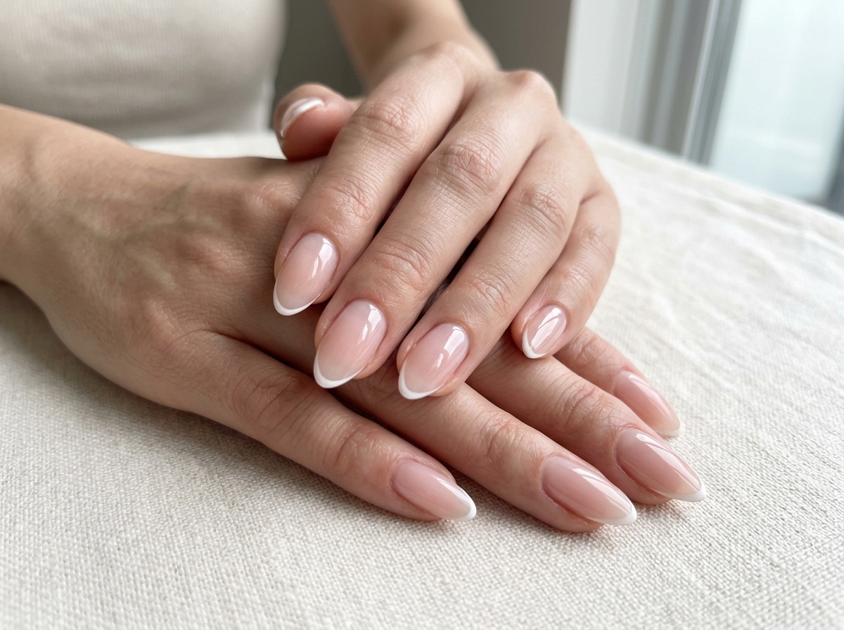 Soft French tip manicure preview